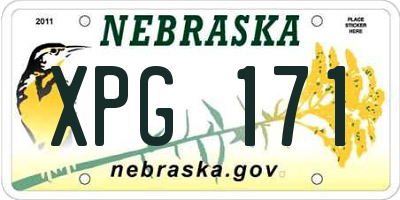 NE license plate XPG171