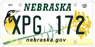 NE license plate XPG172