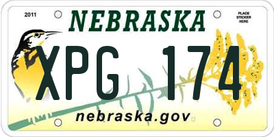 NE license plate XPG174