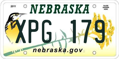 NE license plate XPG179