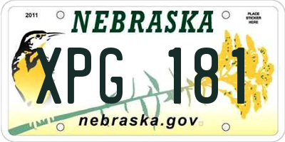 NE license plate XPG181