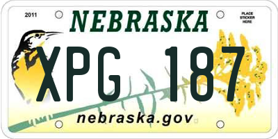 NE license plate XPG187