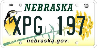 NE license plate XPG197