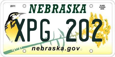 NE license plate XPG202