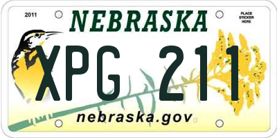 NE license plate XPG211