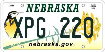 NE license plate XPG220