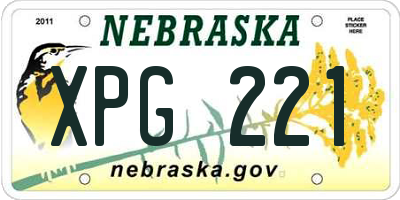NE license plate XPG221