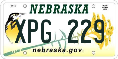 NE license plate XPG229