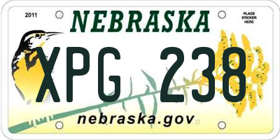 NE license plate XPG238