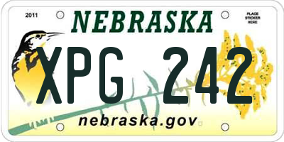 NE license plate XPG242