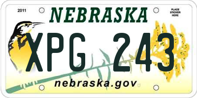 NE license plate XPG243