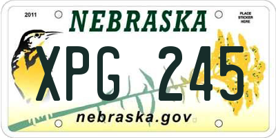 NE license plate XPG245