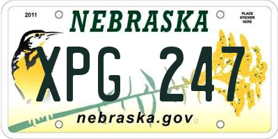 NE license plate XPG247
