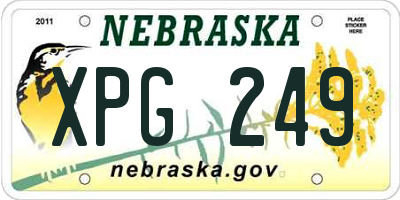 NE license plate XPG249