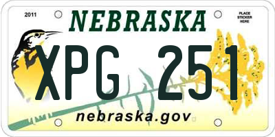 NE license plate XPG251