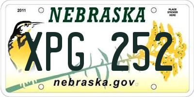 NE license plate XPG252