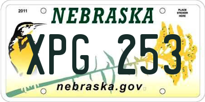 NE license plate XPG253