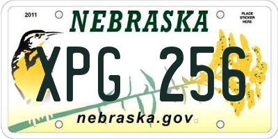 NE license plate XPG256