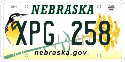 NE license plate XPG258