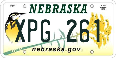 NE license plate XPG261