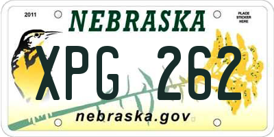 NE license plate XPG262