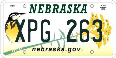 NE license plate XPG263