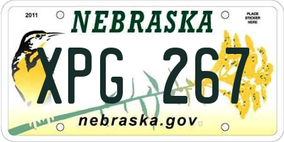NE license plate XPG267