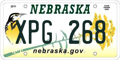 NE license plate XPG268