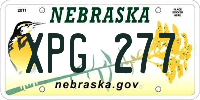 NE license plate XPG277