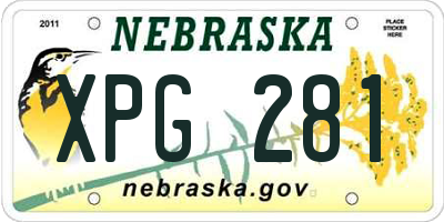 NE license plate XPG281