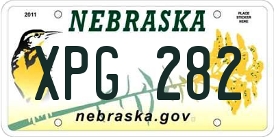 NE license plate XPG282