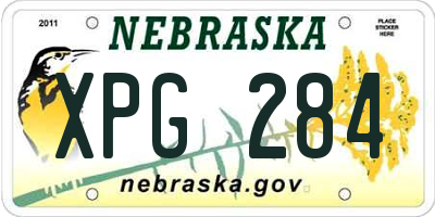 NE license plate XPG284