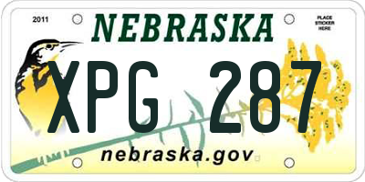 NE license plate XPG287