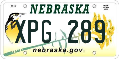 NE license plate XPG289