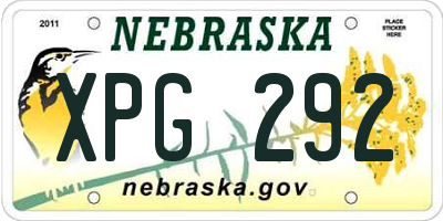 NE license plate XPG292