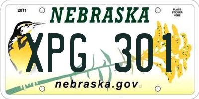 NE license plate XPG301
