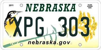 NE license plate XPG303