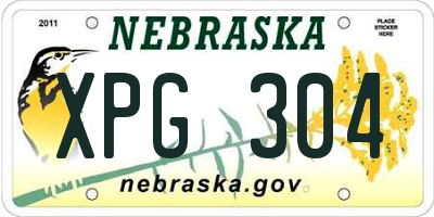 NE license plate XPG304