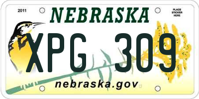 NE license plate XPG309