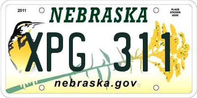 NE license plate XPG311