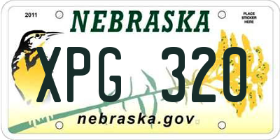 NE license plate XPG320