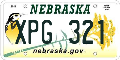 NE license plate XPG321