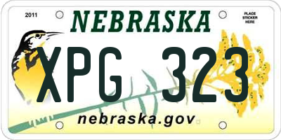 NE license plate XPG323