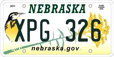 NE license plate XPG326
