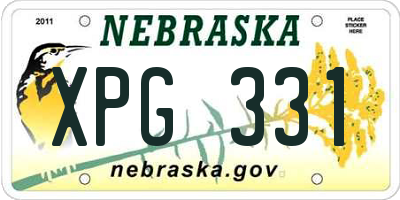 NE license plate XPG331