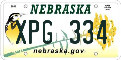 NE license plate XPG334