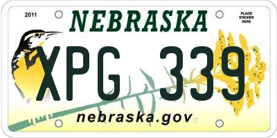NE license plate XPG339
