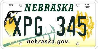 NE license plate XPG345