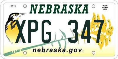 NE license plate XPG347