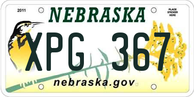 NE license plate XPG367